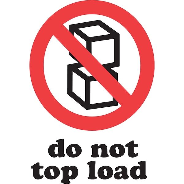 Decker Tape Products Label, DL4150, DO NOT TOP LOAD, 4" X 6" DL4150 - main